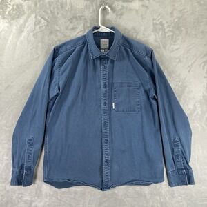 Topo Designs Shirt men's Large Button Up Twill Utility Organic Cotton Stretch